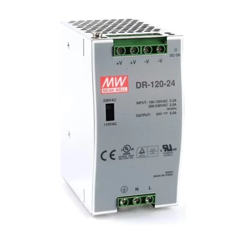 DR-120-24 Single Output Mean Well 120W 24V DIN Rail Power Supply DR-120-24 Single Output Mean Well 120W 24V DIN Rail Power Supply