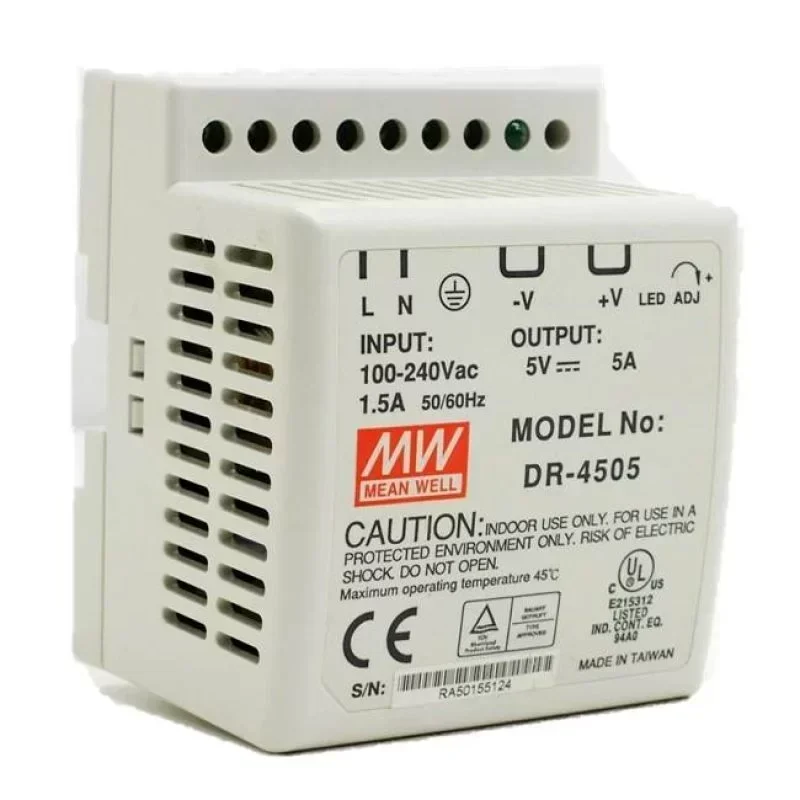 DR-4505 Single Output 45W 5V Mean Well Switching Power Supply DR-4505 Single Output 45W 5V Mean Well Switching Power Supply