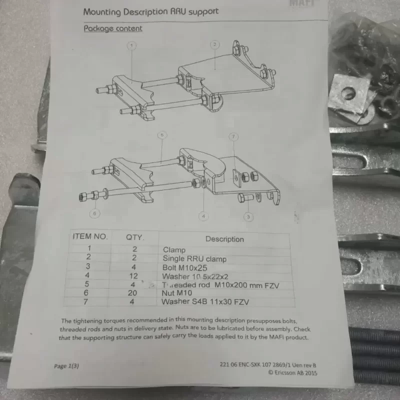 ERICSSON SXK 107 2869/1 Mounting Brackets ERICSSON SXK 107 2869/1 Mounting Brackets