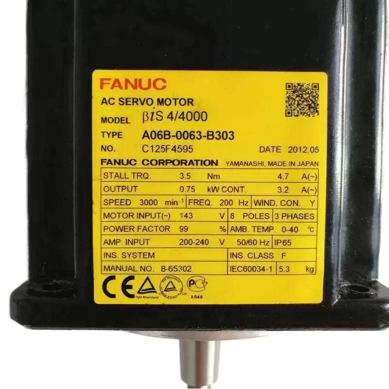 FANUC A06B-0063-B303 AC Servo Motor Electrical Equipment FANUC A06B-0063-B303 AC Servo Motor Electrical Equipment