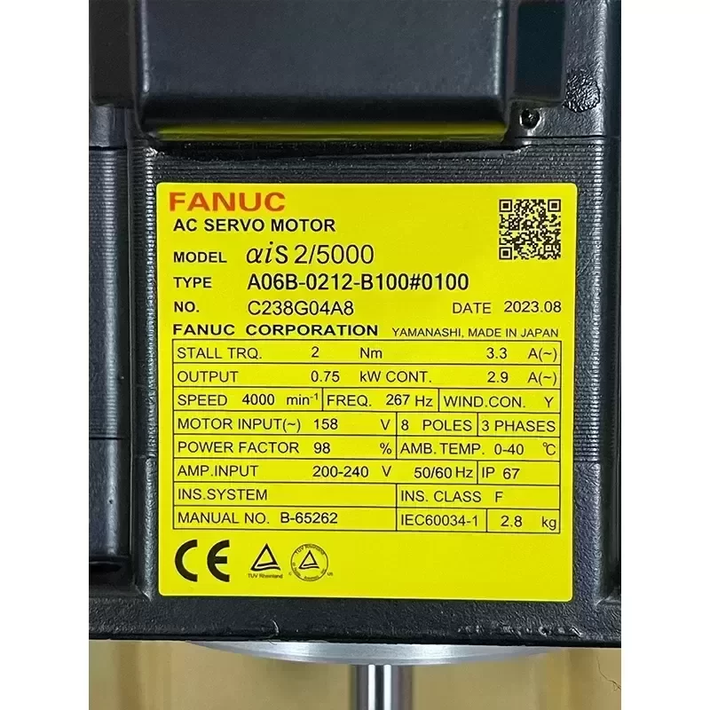 FANUC A06B-0212-B100#0100 AC Servo Motor Equipment for Electrical Applications FANUC A06B-0212-B100#0100 AC Servo Motor Equipment for Electrical Applications