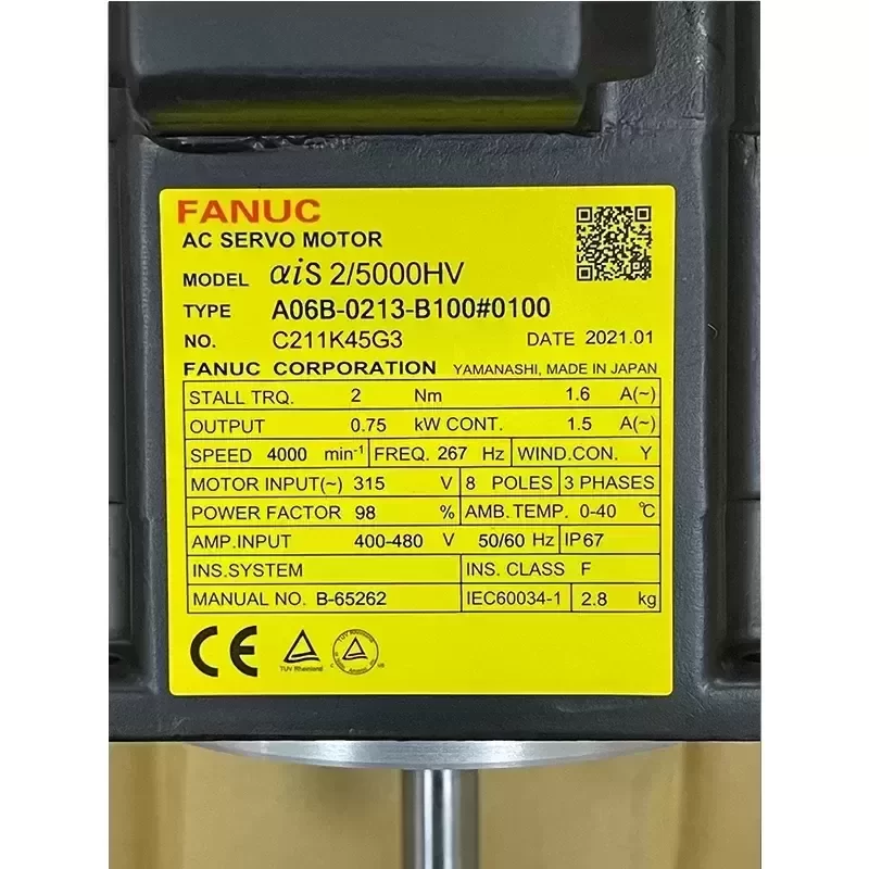 FANUC A06B-0213-B100#0100 AC Servo Motor Electrical Equipment FANUC A06B-0213-B100#0100 AC Servo Motor Electrical Equipment