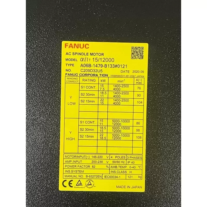 FANUC A06B-1479-B133#0121 Servo Motor Electrical Equipment FANUC A06B-1479-B133#0121 Servo Motor Electrical Equipment