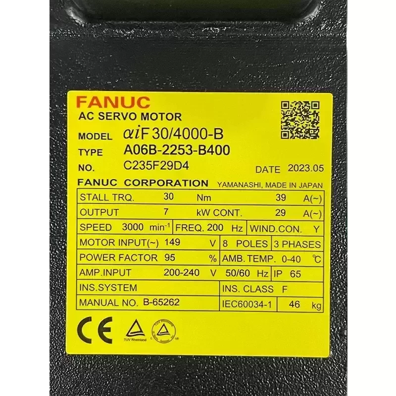 FANUC A06B-2253-B400 AC Servo Motor FANUC A06B-2253-B400 AC Servo Motor