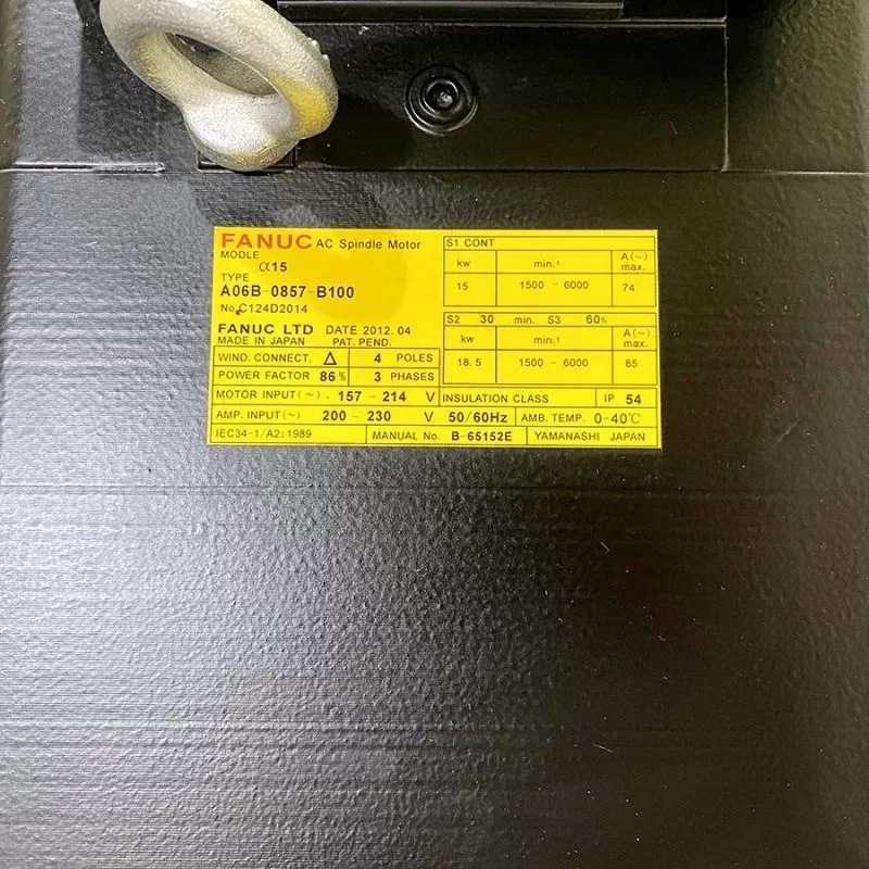 Fanuc Machine Parts Spindle Motor A06B-0857-B100 AC Spindle Motor Fanuc Machine Parts Spindle Motor A06B-0857-B100 AC Spindle Motor