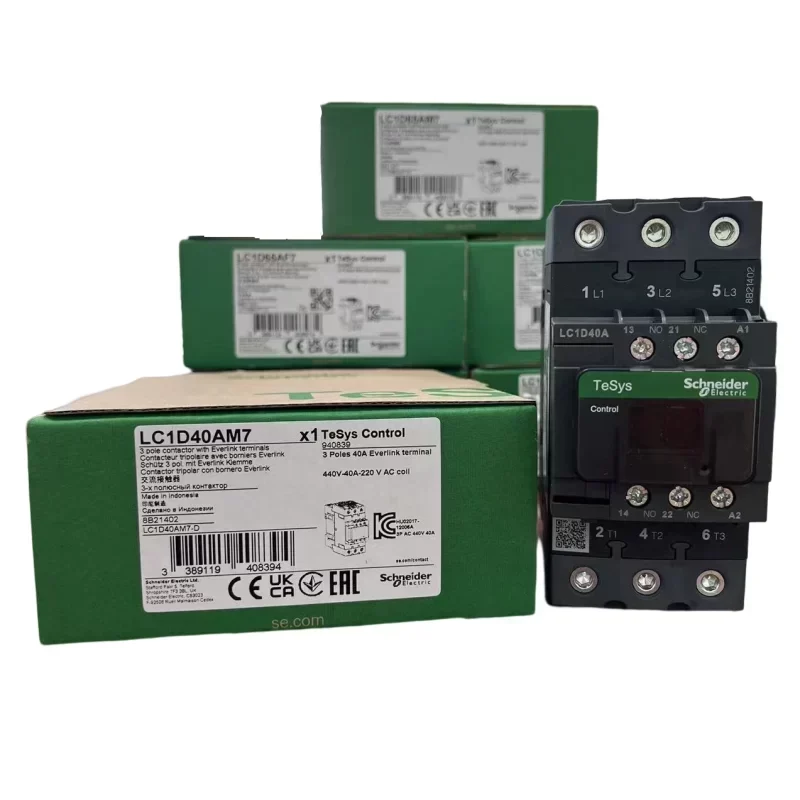 LC1D40AM7 40A 220VAC Schneider AC Magnetic Contactor LC1D40AM7 40A 220VAC Schneider AC Magnetic Contactor