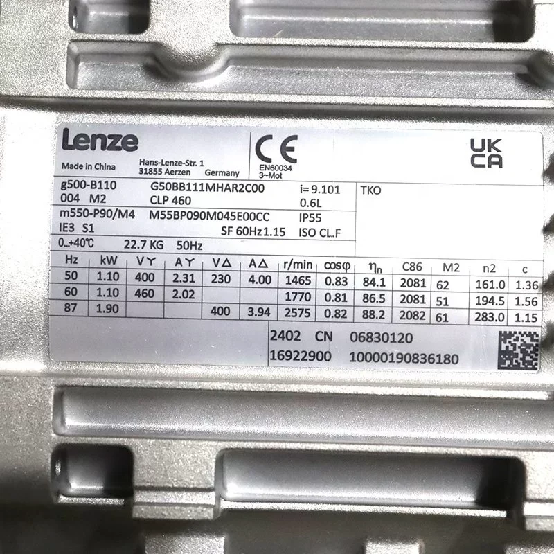Lenze Gear Motor 16922900 G50BB111MHAR2C00 Lenze Servo Motor Lenze Gear Motor 16922900 G50BB111MHAR2C00 Lenze Servo Motor