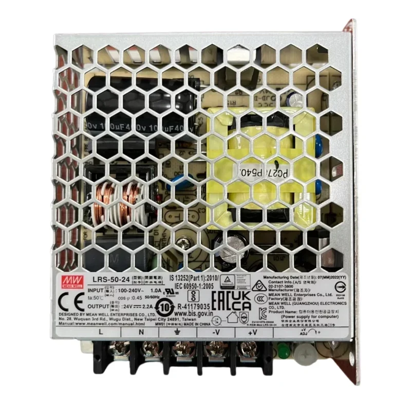 LRS-50-24 SMPS Meanwell 2.2A 24V 50W Switching Power Supply Single Output for LED Industry Application DC Output