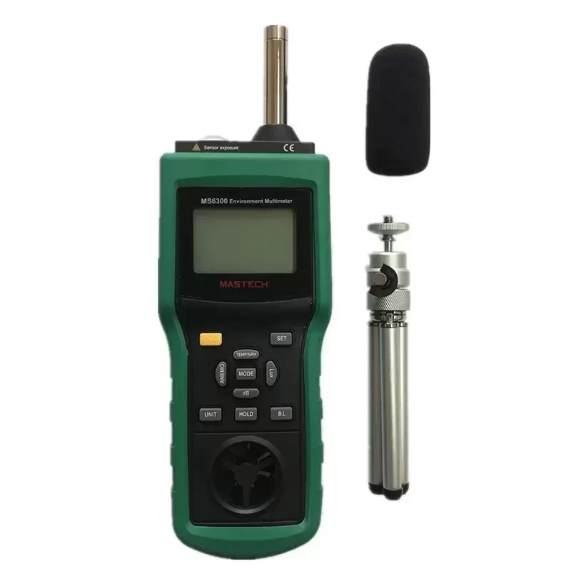 MASTECH MS6300 Illuminance Anemometer and Noise Meter Environmental Detector with Thermohygrometer Moisture Meters Product MASTECH MS6300 Illuminance Anemometer and Noise Meter Environmental Detector with Thermohygrometer Moisture Meters Product