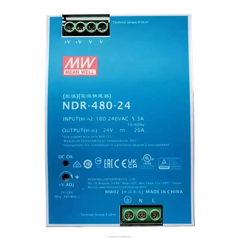 Mean Well ndr-480-24 AC/DC Industrial DIN Rail Power Supply switching 480W 24V 20A