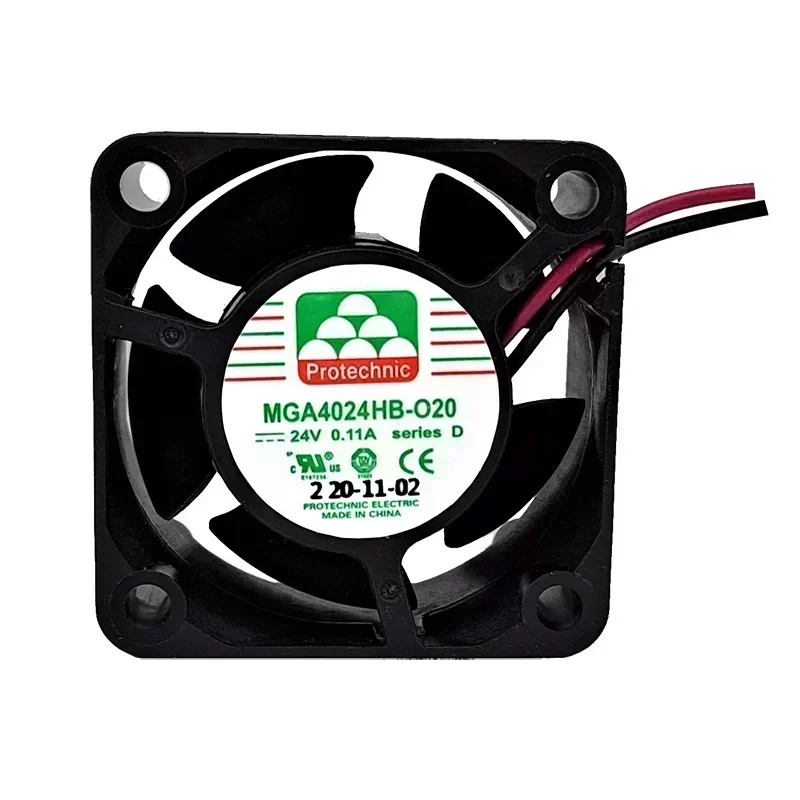 MGA4024HB-O20(D) Protechnic Centrifugal Fan 24V DC 0.11A 40x40x20mm 7200RPM 9.06CFM Ball Axial Flow