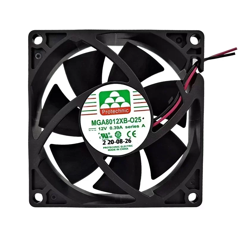 MGA8012XB-O25(A)  Protechnic12V Axial Fan Ball Bearing 0.39A 80x80x25mm 3600RPM 45.57CFM Computer