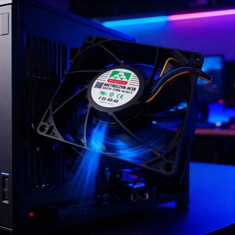 MGT8012VB-W38(C) Protechnic 12V DC 2.8A Axial Fans 80x80x38mm Silent Exhaust Fan Ball Bearing Plastic 10000RPM 137.5CFM