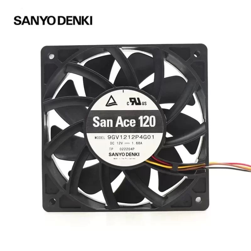 Sanyo 9GV1212P4G01 12V 1.68A 20.16W 171CFM 5100RPM 224Pa Inverter Axial Fan