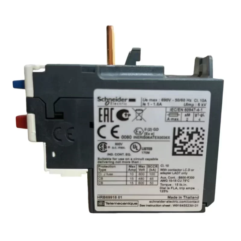 Schneider 10A LR3D06 Thermal Overload Relays Miniature Size Sealed Protect Feature Class 1...1.6 a Schneider 10A LR3D06 Thermal Overload Relays Miniature Size Sealed Protect Feature Class 1...1.6 a