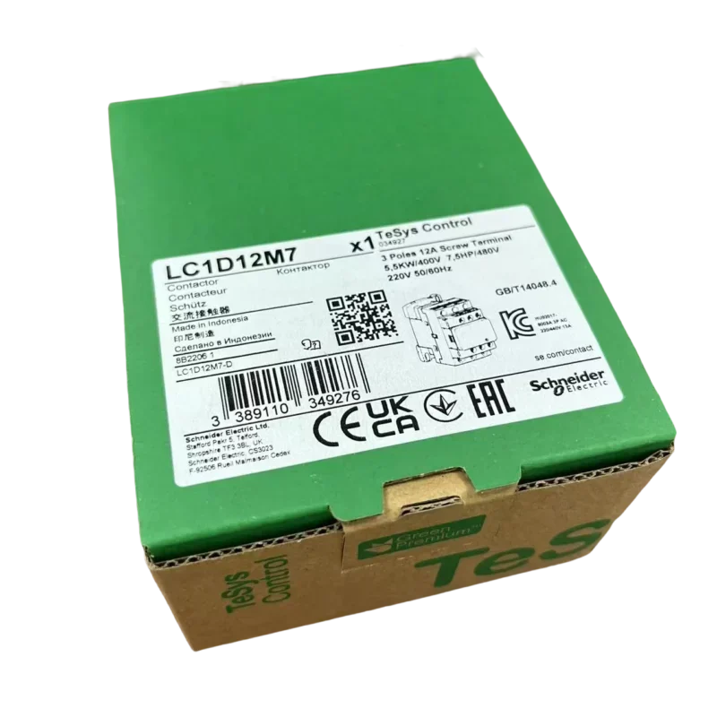 Schneider LC1D12M7 220V AC Contactor with 3-Pole High Voltage (380V 48V 110V) for Main Circuit Rated Voltages