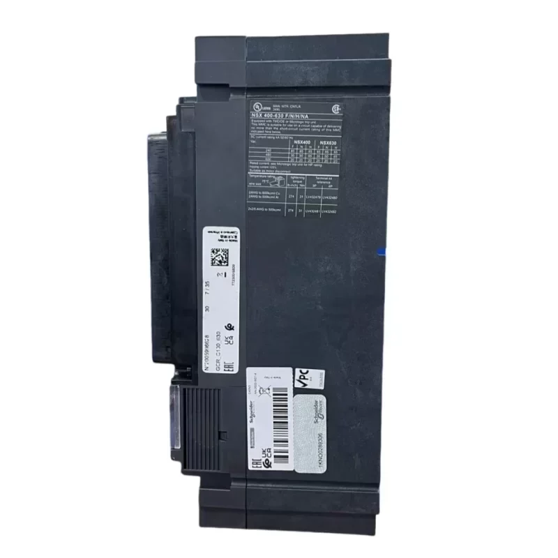 Schneider NSX400N 3-Pole 400A Moulded Case Circuit Breaker with Trip Unit 50kA/415VAC Compact Design High Demand Product Schneider NSX400N 3-Pole 400A Moulded Case Circuit Breaker with Trip Unit 50kA/415VAC Compact Design High Demand Product