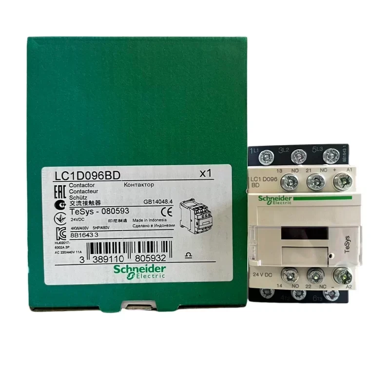 Schneider Telemecanique Magnetic Contactor LC1D096BD 3P 24VDC 9A Schneider Telemecanique Magnetic Contactor LC1D096BD 3P 24VDC 9A