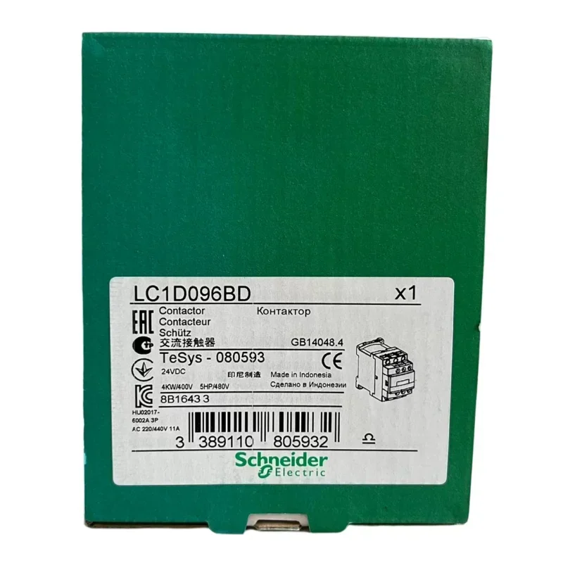 Schneider Telemecanique Magnetic Contactor LC1D096BD 3P 24VDC 9A