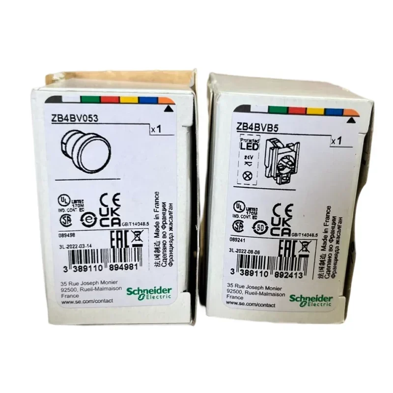 Schneider XB4 Orange LED Pilot Light with Push Button Switches Model XB4BVB5