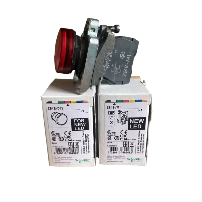 Schneider XB4 Push Button 22mm Switch LED Pilot Light Red Color XB4BVM4 Schneider XB4 Push Button 22mm Switch LED Pilot Light Red Color XB4BVM4