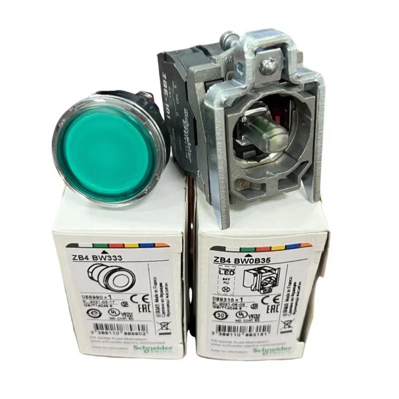 Schneider XB4BW33B5 22mm 24V Green Push Button Switch