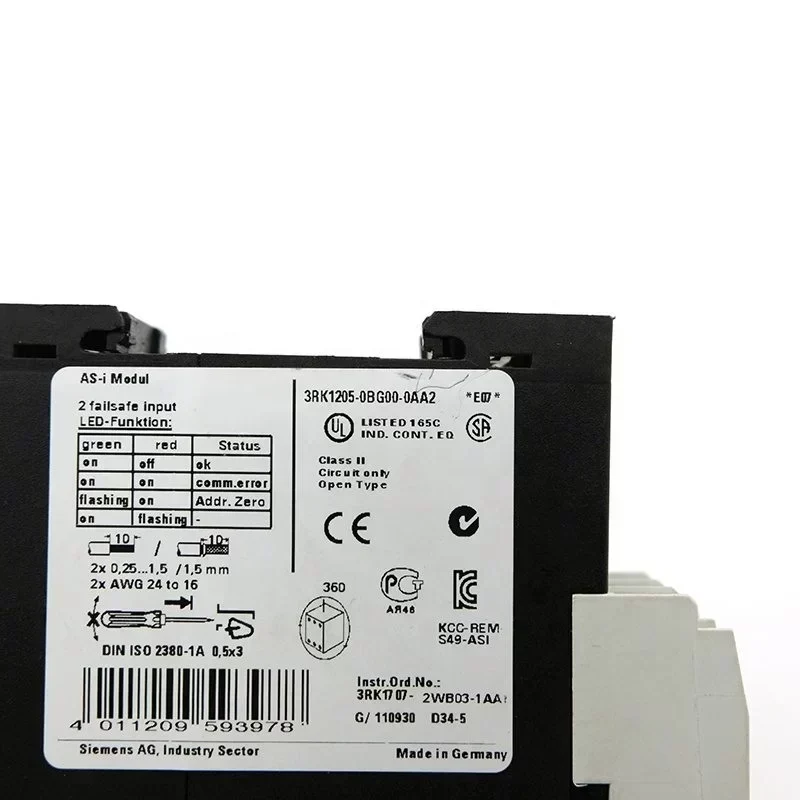 Siemens 3RK12050BG000AA2 ASIsafe Safety Basis Monitor 3RK1205-0BG00-0AA2 Siemens 3RK12050BG000AA2 ASIsafe Safety Basis Monitor 3RK1205-0BG00-0AA2
