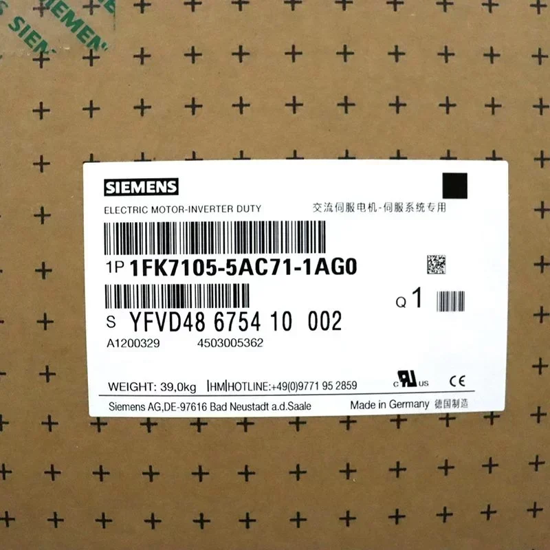 Siemens Servo Motor 1FK7105-5AC71-1AG0 Reliable Power for Industrial Automation Siemens Servo Motor 1FK7105-5AC71-1AG0 Reliable Power for Industrial Automation