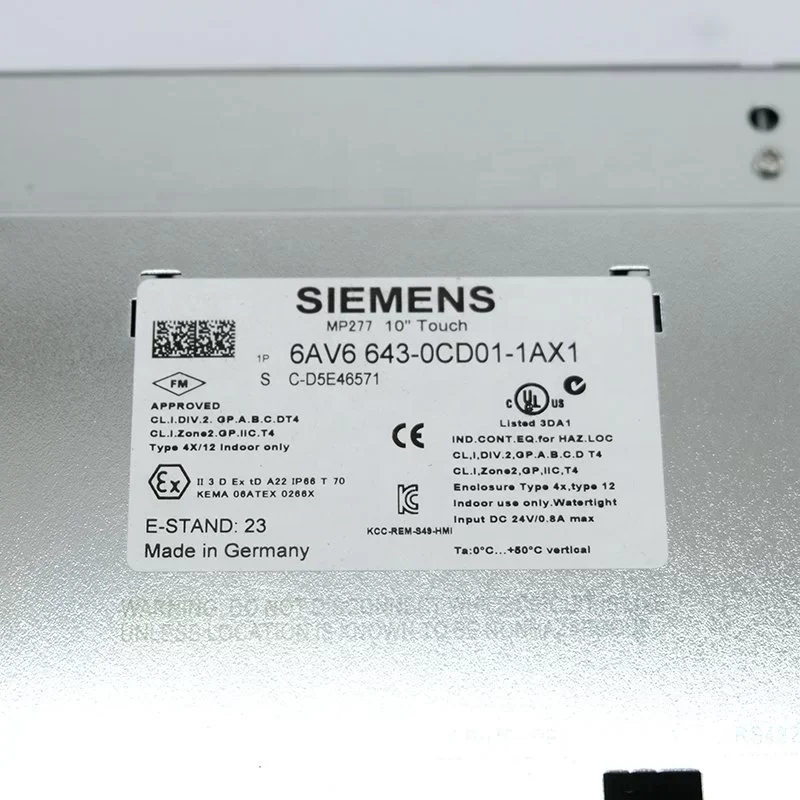 Siemens Simatic HMI 6AV66430CD011AX1 Touch Multi Panel 10" MP227 Siemens 6AV6643-0CD01-1AX1 Siemens Simatic HMI 6AV66430CD011AX1 Touch Multi Panel 10" MP227 Siemens 6AV6643-0CD01-1AX1