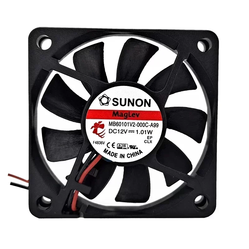SUNON MB60101V2-000C-A99 Axial Fan VAPO Bearing 60x60x10MM 12VDC 1.01W 13.6CFM 3500RPM