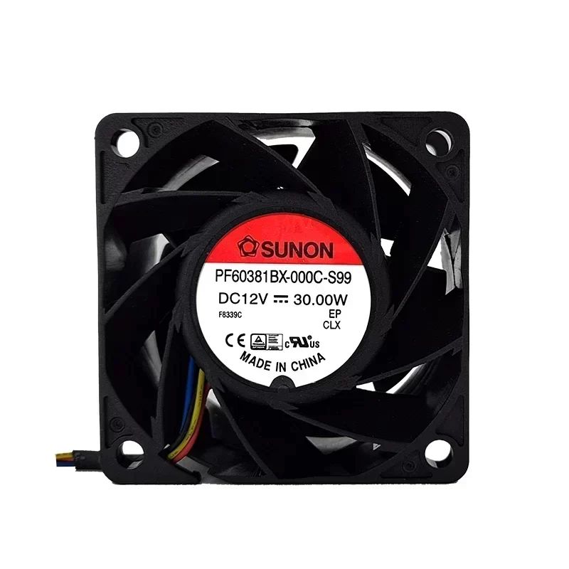 SUNON PF60381BX-000C-S99 12VDC 30W Axial Fan Ball Bearing Plastic 60x60x38mm 75.2CFM 16500RPM