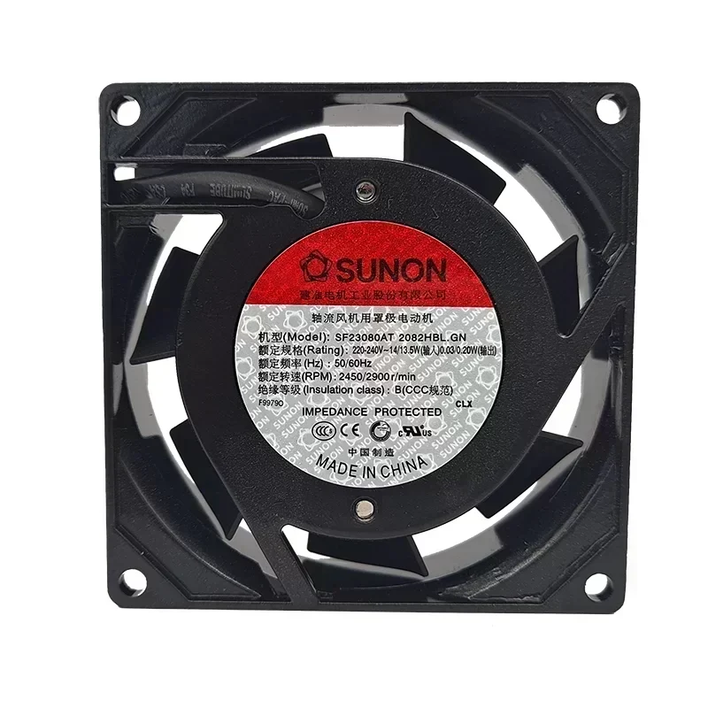 SUNON SF23080AT2082HBL.GN Axial Fan Ball Bearing 80x80x25mm 220V 14W 22CFM 2900RPM
