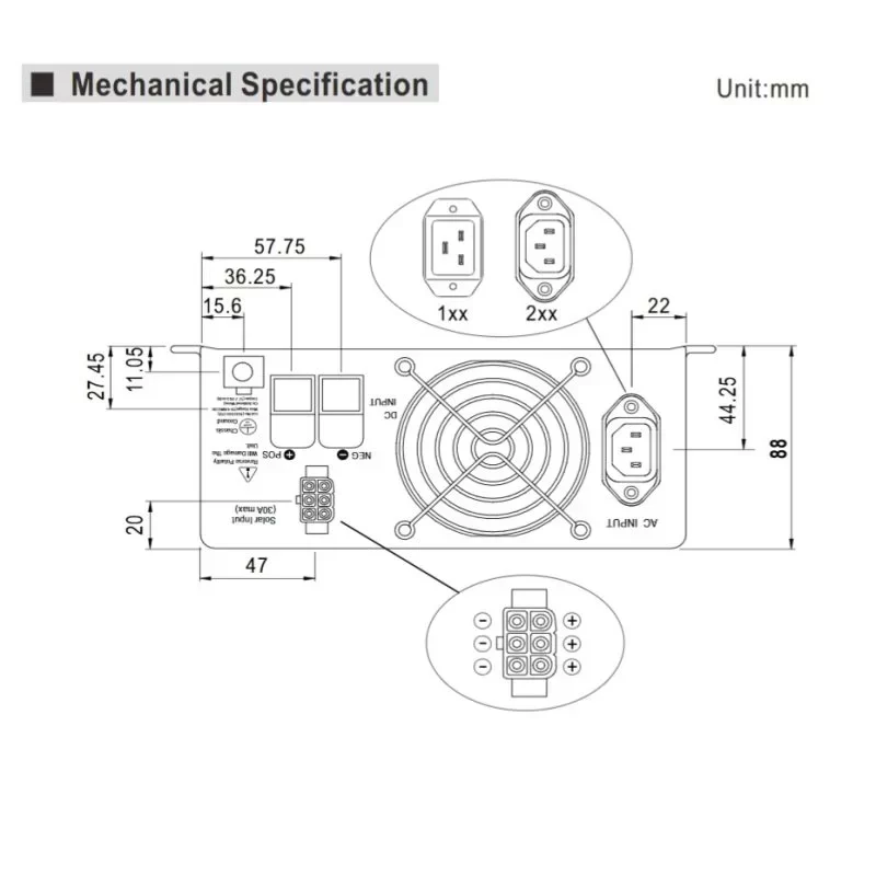 TN-1500-248B 1500W True Sine Wave DC AC Inverter with Solar Charger Power Inverter MeanWell Inverter TN-1500-248B 1500W True Sine Wave DC AC Inverter with Solar Charger Power Inverter MeanWell Inverter