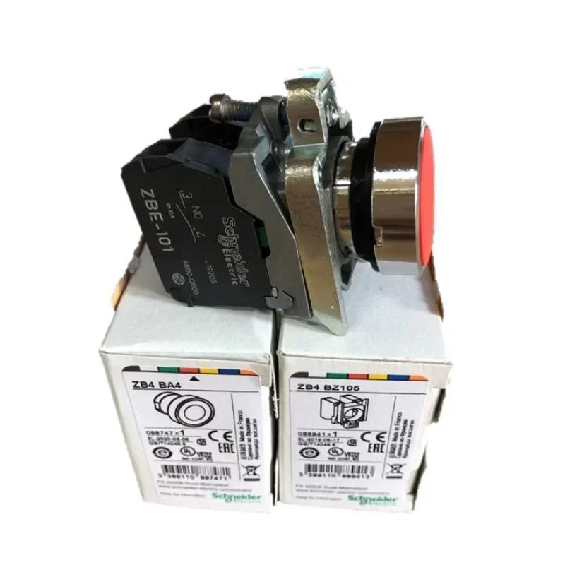 XB4BA45 Red 22mm Schneider Telemacanique Harmony Flush Pushbutton 1NO+1NC with 10A Max. Current Compatible XB4BA45 Red 22mm Schneider Telemacanique Harmony Flush Pushbutton 1NO+1NC with 10A Max. Current Compatible