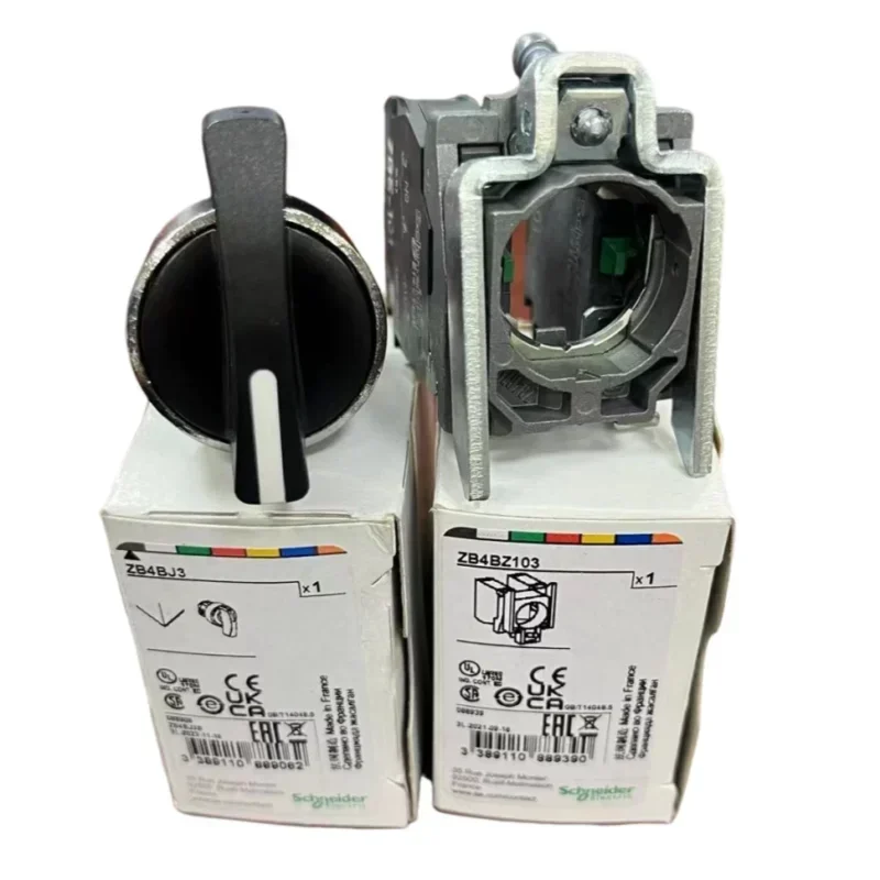 XB4BJ33 Schneider Long Handle 3-Position 2NO Silver Metal Plastic Switch Head 220V/24V Max. 10A IP65 On-Off Push Button Switches