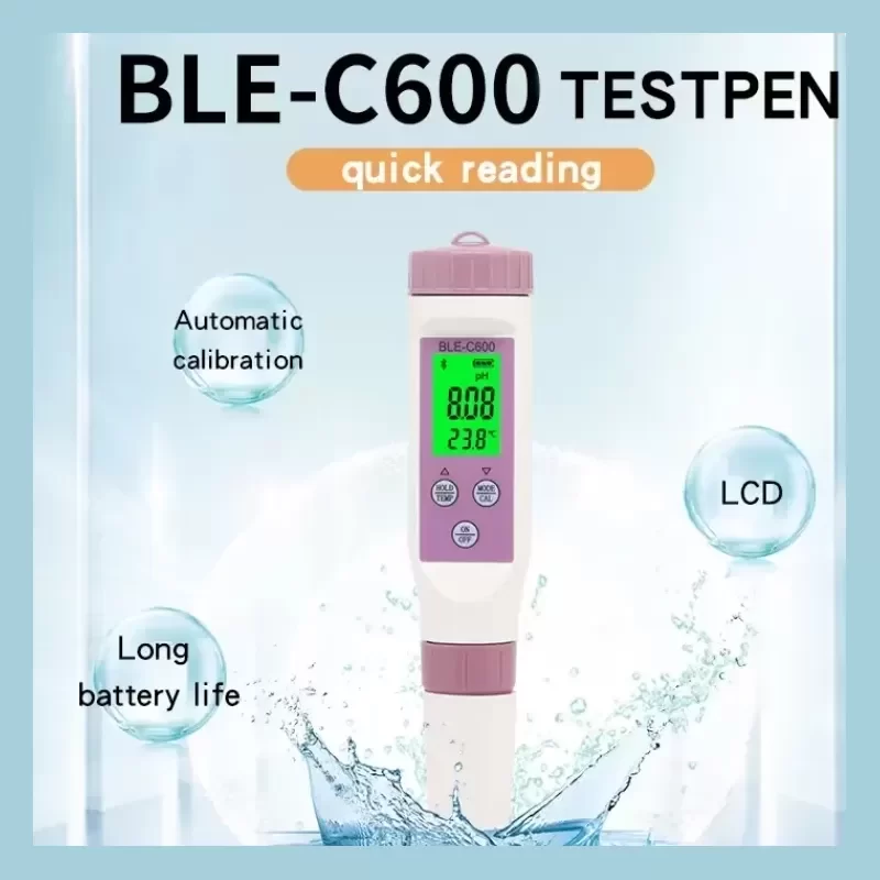 BLE C-600 Seven-in-one Water Quality Pen Salinity Meter PH/TDS/EC/ORP/SG Hydrometer PH Meter BLE C-600 Seven-in-one Water Quality Pen Salinity Meter PH/TDS/EC/ORP/SG Hydrometer PH Meter