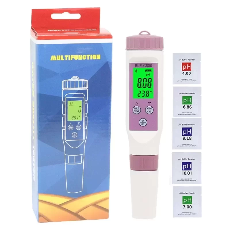 BLE C-600 Seven-in-one Water Quality Pen Salinity Meter PH/TDS/EC/ORP/SG Hydrometer PH Meter BLE C-600 Seven-in-one Water Quality Pen Salinity Meter PH/TDS/EC/ORP/SG Hydrometer PH Meter