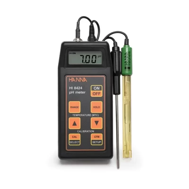 HANNA HI8424 Portable pH Redox mV Temperature Meter with Plastic Construction HANNA HI8424 Portable pH Redox mV Temperature Meter with Plastic Construction
