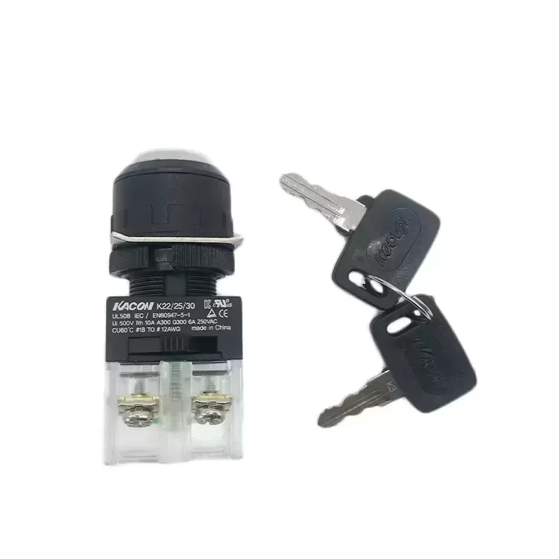 KACON K22-61 Dual Speed Key Selection Switch 1NO Contacts KACON K22-61 Dual Speed Key Selection Switch 1NO Contacts