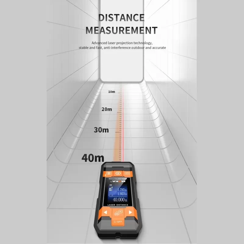 MK2101 Laser Rangefinder Instrument Stud Finder with Distance Tape Meter Wall Scanner Detector for Measuring Scans MK2101 Laser Rangefinder Instrument Stud Finder with Distance Tape Meter Wall Scanner Detector for Measuring Scans