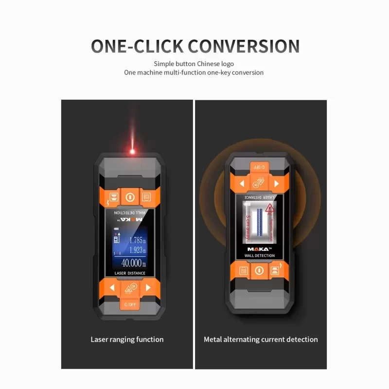 MK2101 Laser Rangefinder Instrument Stud Finder with Distance Tape Meter Wall Scanner Detector for Measuring Scans MK2101 Laser Rangefinder Instrument Stud Finder with Distance Tape Meter Wall Scanner Detector for Measuring Scans