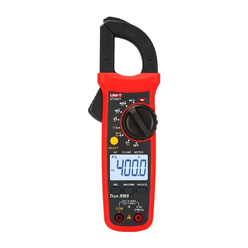 UNI-T UT201+ Digital Clamp Meter NCV 400A to 600A AC/DC Current Temperature Test Measures Resistance Continuity Clamp Meters UNI-T UT201+ Digital Clamp Meter NCV 400A to 600A AC/DC Current Temperature Test Measures Resistance Continuity Clamp Meters