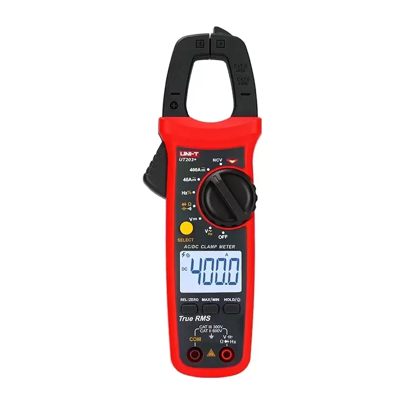 UNI-T UT201+ Digital Clamp Meter NCV 400A to 600A AC/DC Current Temperature Test Measures Resistance Continuity Clamp Meters UNI-T UT201+ Digital Clamp Meter NCV 400A to 600A AC/DC Current Temperature Test Measures Resistance Continuity Clamp Meters